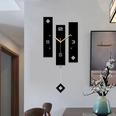 Nordic Clock With Pendulum Large Size Wall Watch Modern Design For Home Decoration Big Duvar Saati Decor