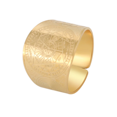 Dawapara Seal of The 7 Archangels Protection Ring Amulet Metatron Cube Lilith Symbol The Secrets of King Solomon Vintage Jewelry
