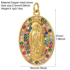 Y2K Boho Cross Our Lady Necklace for Women Golden Jesus Angel Choker Diy Pendant Stainless Steel Chain High Quality Jewelry