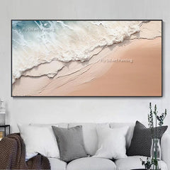 Ocean Waves Abstract Textured Thick Oil Painting Hand Painted Heavy Texture Canvas Art Wabi Sabi Painting Earth Tone Waves Art Home Decor