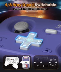 IINE Retro Pocket Chronos Controller Nintendo Layout, Hall Effect Joysticks, 1000Hz Polling Rate,Portable for Switch/PC/Mobile
