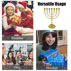 7 Branch Menorah Candle Holder Jerusalem Temple 12 Tribes of Israel Menorah 6.69-inch Height Antique Hanukkah Candle Stand  4 3
