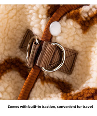 Bulldog Lambs Wool Dog Clothe Winter Warm Wavy Stripes Costume Pet Jacket for Small Medium Dogs Outdoor Pet Accessories