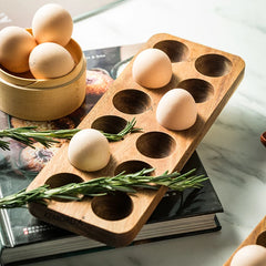 Wooden Double-Row Egg Storage Organiser – 4, 6 or 12 Holes – additional product image