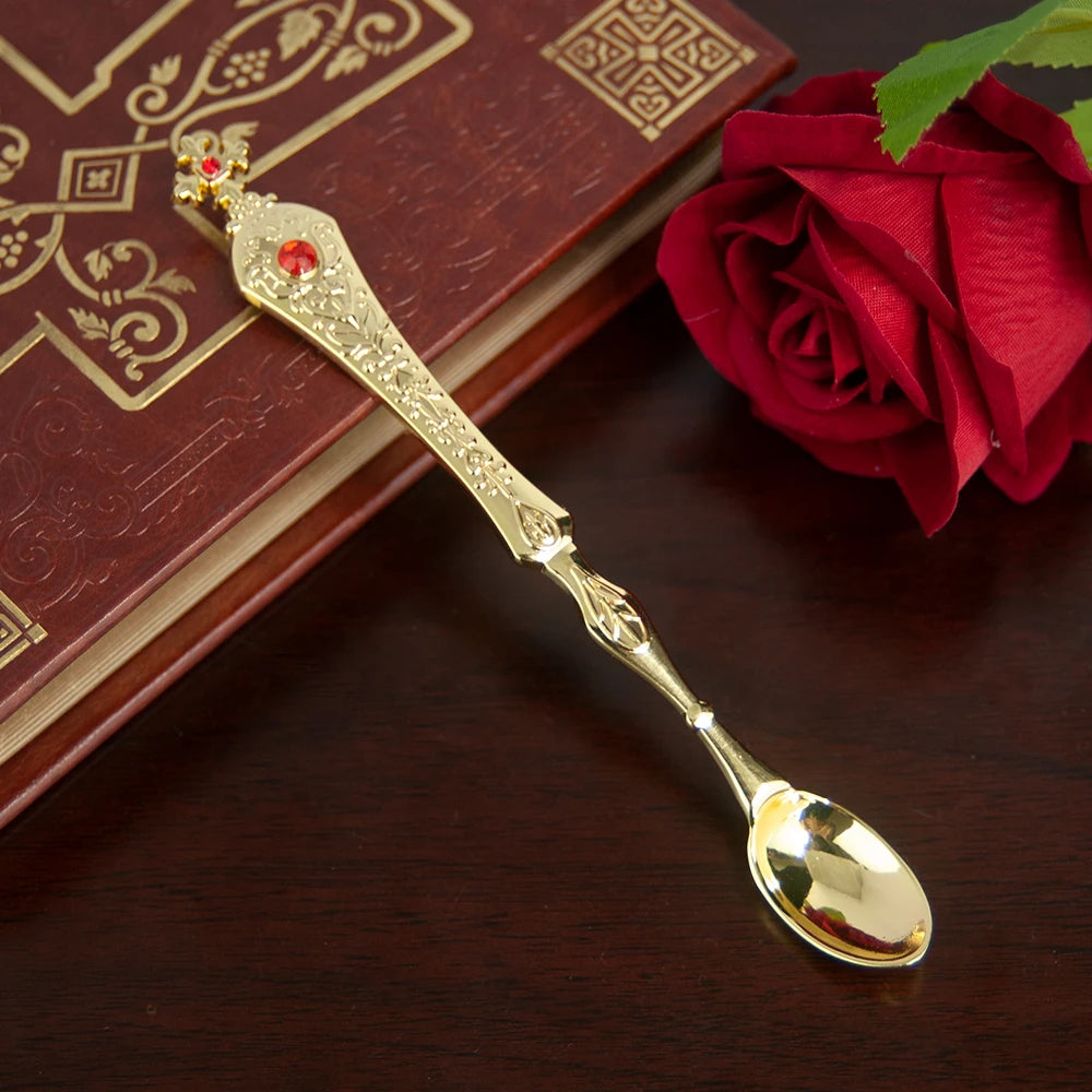 HTISOK Church Product Religion Accessory Gold Plated Orthodox Holy Water Spoon Religious Rituals for Church Decoration