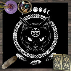 1pc Tarot card tablecloth, mysterious rune astrology altar cloth, witchcraft cabin decoration tablecloth, card game tablecloth