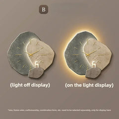 [3D imitation]Modern Clock with Light Design Clock Minimalism Wall Clocks Stylish Large Living RoomMechanism Silent Decor