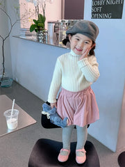 High Neck Baby Sweaters Autumn Winter Kids Boys Girls Long Sleeve Pure Color Knit Sweater Baby Kids Boys Girls Pullover Sweaters