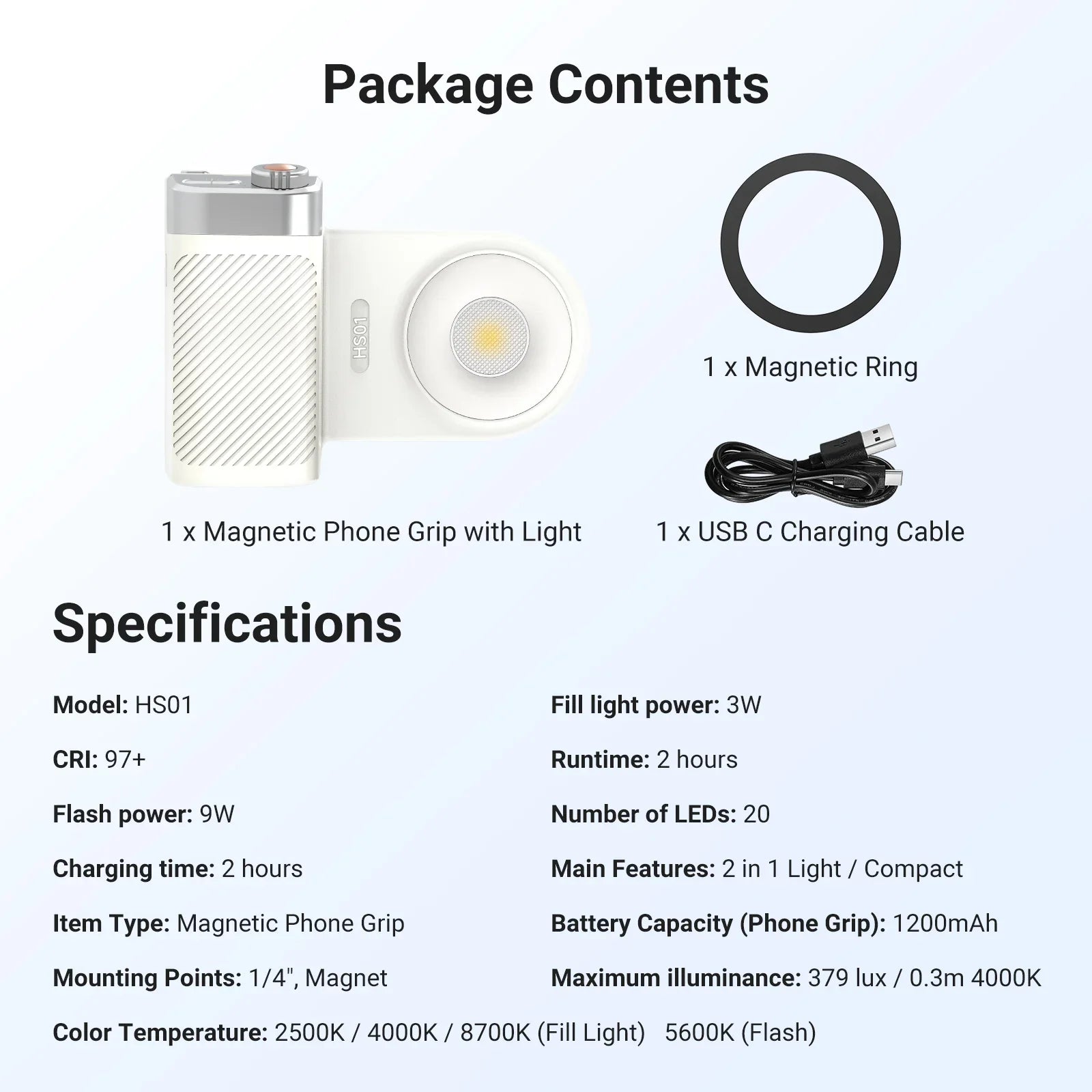 NEEWER BASICS Magnetic Wireless Remote Control Phone Camera Grip with 2 in 1 Light  For   iPhone MagSafe Samsung