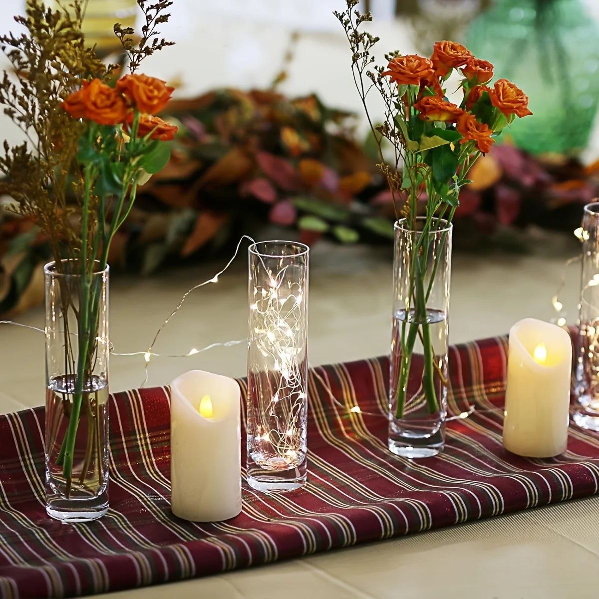 12 Pieces Glass Cylinder Vase, Clear Small Flower Vase, Home Decoration Vase, Party Decoration Vase, Suitable for Wedding Home Decor