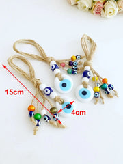 Lucky Eye Glass Blue Turkish Evil Eye Pendant Wall Hanging Multi Color Bead Handmade Decoration for Home Living Room Car