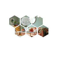 Hexagon Acrylic 3D Mirror Wall Stickers – DIY Decor Set