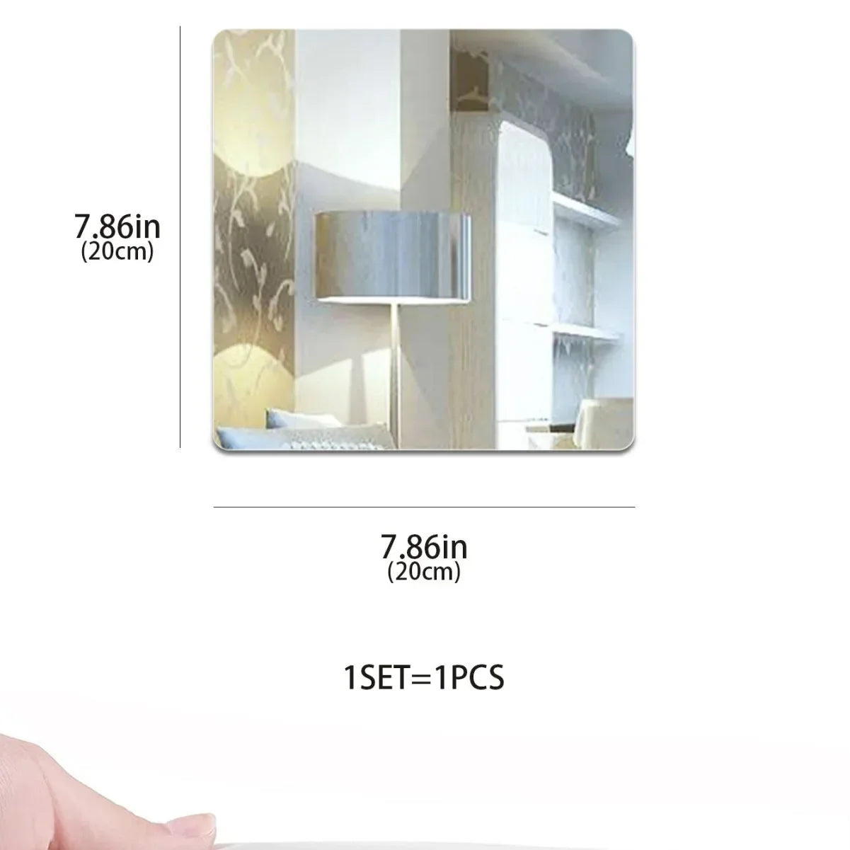 2mm Acrylic Mirror Wall Stickers Unbreakable Acrylic Full Length Wall Mirror Tiles Decal for Door Baby Kids Living Room Decor