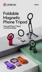 Ulanzi MA60 Foldable Magnetic Phone Tripod 0.8cm Ultra-Slim Dual-Sided Magnet Phone Tripod for Desktop Stand Livestreaming Vlog