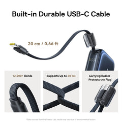 Baseus 45W Mini Power Bank 10000mAh Built-In USB-C Cable Pocket-Sized Smaller Fast Charging Portable For iPhone 17 Samsung S25