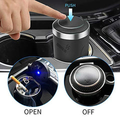 Universal Car Ashtray with LED Light Smokeless Aluminum Cup