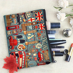 UK Landmark Print Makeup Bag – Multifunctional Zipper Pouch