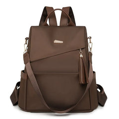 Fashion Women’s Nylon Anti-theft Backpack Tassel Decorative Casual Travel Female Shoulder Bag Large Capacity Student School Pack