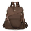 Fashion Women’s Nylon Anti-theft Backpack Tassel Decorative Casual Travel Female Shoulder Bag Large Capacity Student School Pack - Brown