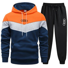Men’s Tricolor Hoodie Tracksuit Set