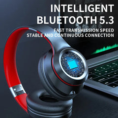 Shoumi Newest Wireless Headphones Bluetooth Earphones Large Headset Helmets with Mic Support TF-Card Mp3 Play display screen