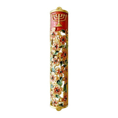 Hand Painted Door Mezuzah Ornament with Screw Zinc Alloy Jewish Mezuzah Case Cover Delicate Embellished Door Wall Hanukkah Decor