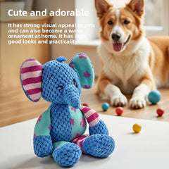 Pet Dog Plush Toy Cute Fox Elephant Bite Resistant Interactive Squeaky Dog Chewing Toy Dog Teeth Cleaning Sounding Doll Chew Toy Pet Shop