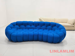 MINGDIBAO Contemporary Cloud-Shaped Sofa Modular Cloth Football Couch Fabric Curved Designer Corner Sofa Set for Living Room Furniture