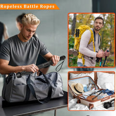 Ropeless Battle Ropes for Home Gym-Cordless Training Rope Fitness Equipment for Men & Women,Weighted Workout Ropes for HIIT,Vers