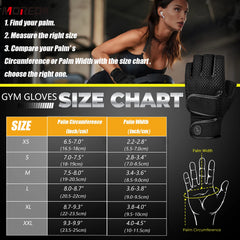 MOREOK Non-Slip Gym Gloves – 3mm Padded Weightlifting & Training