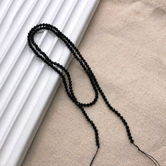 2mm 3mm 4mm Black Tourmaline Faceted Round Stone Natural Crystal Energy Loose Gemstone For DIY Men Women