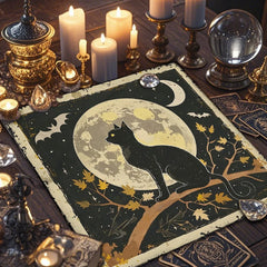 Divination Altar Cloth Civet Cat Tarot Tablecloth For Tarot Card Reading Decorative Voo-Polyester Oracle Card Mat