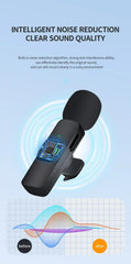 2.4G Wireless Lavalier Microphone Portable Audio Video Recording Mini Mic for iPhone Android Live Broadcast Gaming Phone