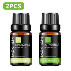 MAYJAM Essential Oil Citronella Jasmine Eucalyptus Sweet Orange Lemongrass Grapefruit Black Pepper Cajeput Cypress Ginger Scents