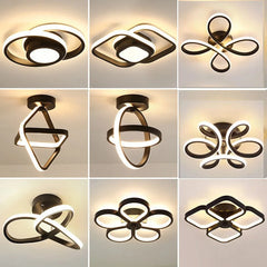 Modern Baked Enamel Finish LED Ceiling Lamp 3 Color Temperature Corridor Lights Balcony Lamps Bedroom Living Room 110V-240V