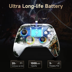 EasySMX X15 Wireless Gamepad Bluetooth Gaming Controller Compatible with PC/NS/TV/Phone/Steam RGB Hall Effect Black Myth Wukong