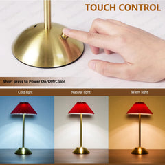 LED Table Lamp Touch Sensor Rechargeable Desktop Night Light Wireless Reading Lamp For Restaurant Hotel Bar Bedroom Decor Light