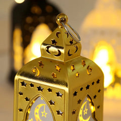 Creative Eid Mubarak Candle Lamp Islamic Ramadan Crescent Moon and Star Night Light Muslim Party Decor Eid Party Supplies