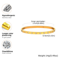 Vnox Gold Plated Love Cuff Bangle – Stainless Steel Bracelet