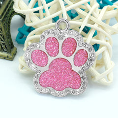 Personalized Dog Cat ID Tag Bling Rhinestone Puppy Kitten Name Tags Anti-lost Pet Collar Accessories Free Engraved Pet Products