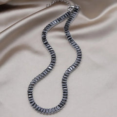 Korean Zircon Inlaid Copper Necklace Luxury Party Jewelry