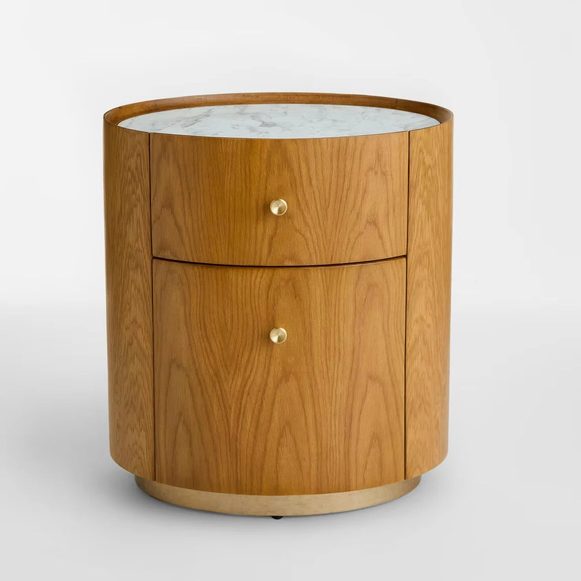 Modern Wooden Nightstand with 2 Drawers for Bedroom