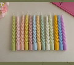 Ins Style Thin Spiral Long Rod Candle Scented Candle Aromatherapy Soy Wax Candles Wedding Birthday Candle Party Home Decoration