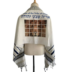 Menorah Tallit Jewish Talit Scarf Religious Jerusalem David Star Hanukkah Lion Shawl 50x180cm