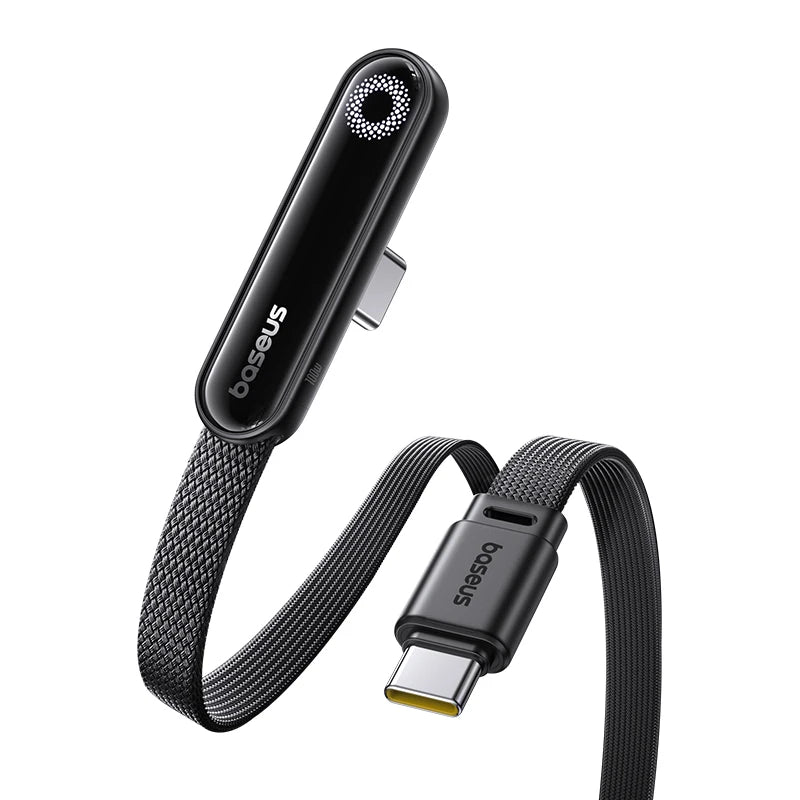Baseus MVP3 Elbowed USB C Cable 100W For iPhone 17 16 15 Pro Max LED Type C Cable for Macbook Pro Fast Charge Wire for Xiaomi