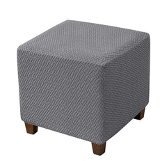 1PC Stretch Ottoman Slipcover Stool Cover T-shape Jacquard Elastic Square Sofa Footrest Covers for Living Room Office Home Decor