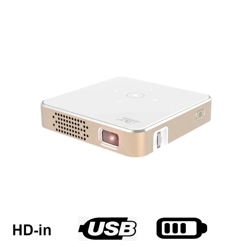 Smartldea New Mini DLP HD Projector Support 1080p Built-in Battery Capacity Wired Phone Mirroring Projector Home Theater Beamer