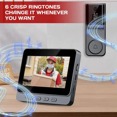 WiFi Wireless Intercom Smart Doorbell 4.3inch IPS Screen Video Security Camera Two-Way Intercom HD Surveillance Camera