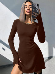 Women’s Long Sleeve Mini Bodycon Dress – Sexy Club Party Wear