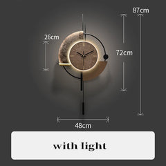 Modern Art Large Wall Clock With Pendulum Creative Voice-Activated Glow Silent Clocks Living Room Kitchen Office Room Decor Gift